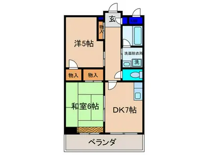 セレクテ西大路(2DK/2階)の間取り写真