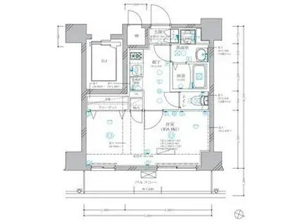 ディアレイシャス東別院IV(1K/9階)の間取り写真