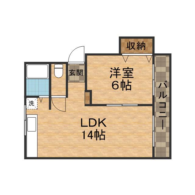 ハイツ77(1LDK/2階)の間取り写真