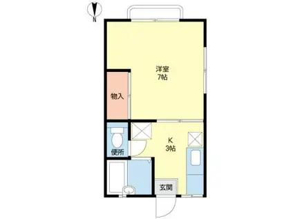 フローラル山王(1K/2階)の間取り写真