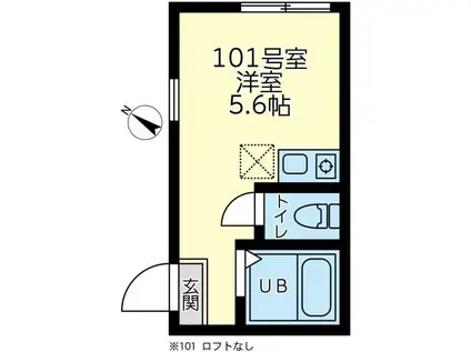 ユナイト白楽ラ・プティット(ワンルーム/1階)の間取り写真