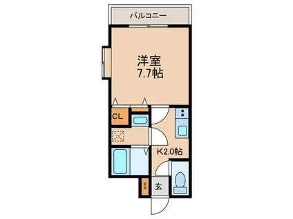 グランドヒルズ(1K/1階)の間取り写真