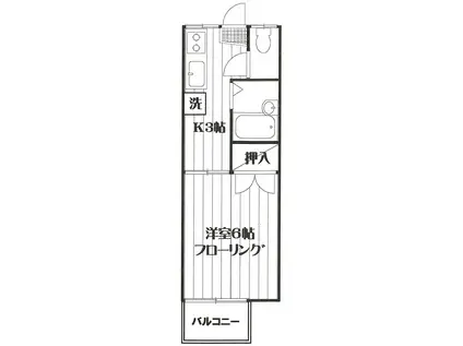 メゾン江原5(1K/1階)の間取り写真