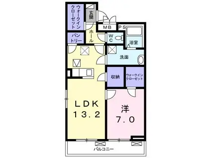 ラフェリシテ(1LDK/1階)の間取り写真