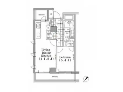 ONE ROOF FLAT TSUKISHIMAワンルーフフラット月島(1LDK/7階)の間取り写真