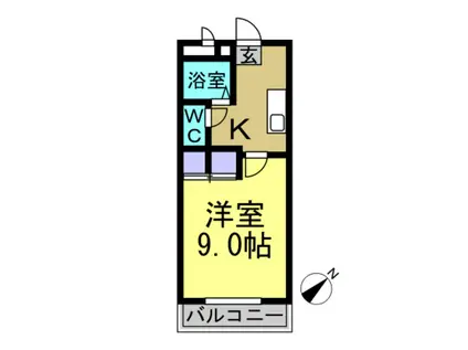 グレイスKOMI(1K/2階)の間取り写真