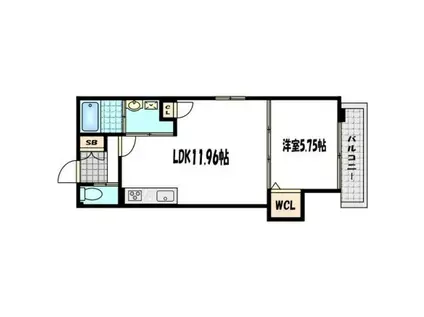 ブライエンス御陵南ウエスト(1LDK/1階)の間取り写真