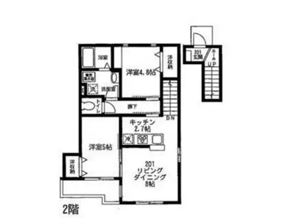 FORESTA UCHIYAMA(2LDK/2階)の間取り写真