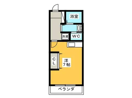 カーサ・ペリオーレ(ワンルーム/3階)の間取り写真