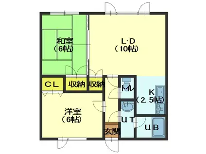 ステージアI(2LDK/1階)の間取り写真