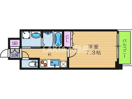 クローバー・ソレイユ南田辺(1K/7階)の間取り写真