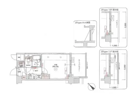 フェニックス横濱関内ベイガイア(1K/10階)の間取り写真