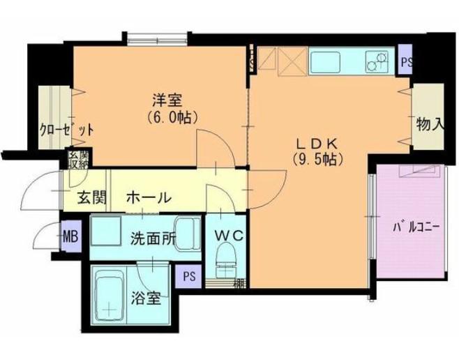 アルカサール(1LDK/2階)の間取り写真