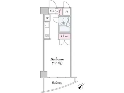 TS ECO川崎(ワンルーム/8階)の間取り写真