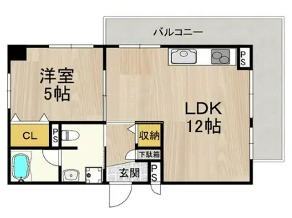 フェルザ今宮戎(1LDK/7階)の間取り写真