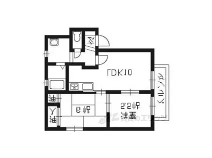 アンブレーム甚(2LDK/1階)の間取り写真