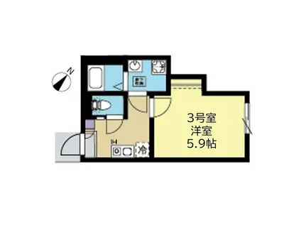 サナブルーム妙蓮寺(1K/2階)の間取り写真