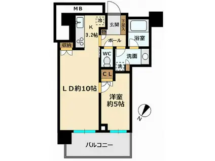 ザ・タワーレジデンス大塚(1LDK/9階)の間取り写真