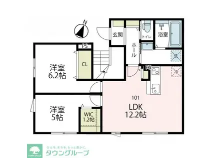 セントル ヴィラージュ(2LDK/1階)の間取り写真