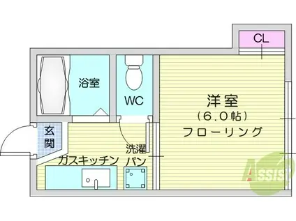 コーポ菊地(1K/2階)の間取り写真