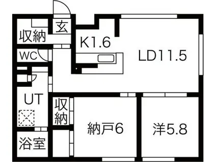 ディア麻生(1SLDK/3階)の間取り写真