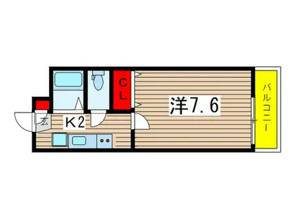 QUALIAIII(1K/3階)の間取り写真