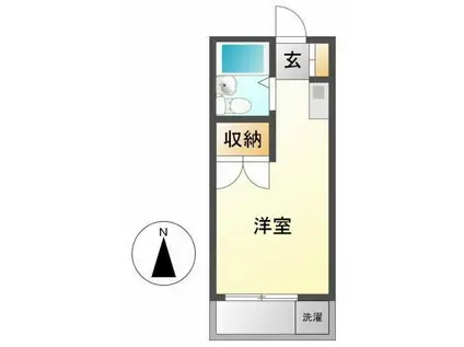 ヨークハウス(ワンルーム/1階)の間取り写真