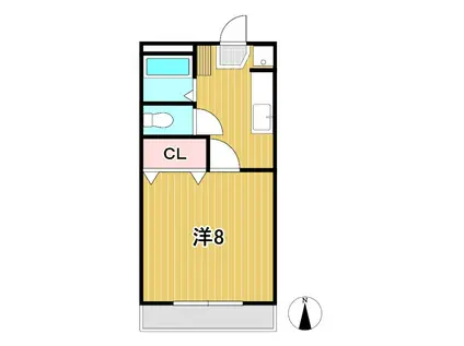 メゾンシンフォニー(1K/2階)の間取り写真