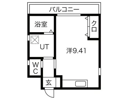 名鉄名古屋本線 東岡崎駅 徒歩8分 2階建 築9年(ワンルーム/2階)の間取り写真