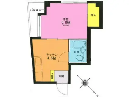 ハイツKMY(1K/2階)の間取り写真