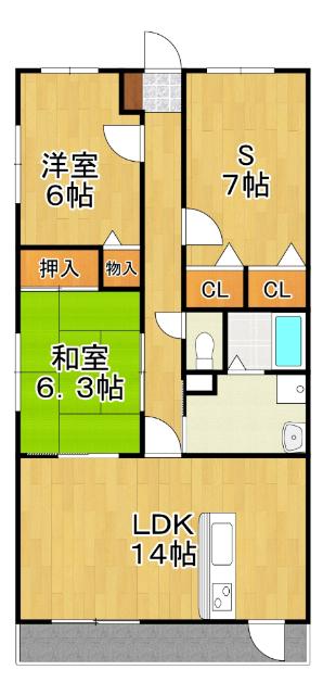 マリベール瀬戸駅前(2SLDK/3階)の間取り写真