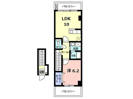 フラットリブ(1LDK/5階)の間取り写真