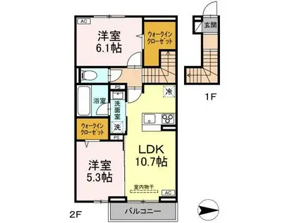 EL VIENTO PISTA(2LDK/2階)の間取り写真