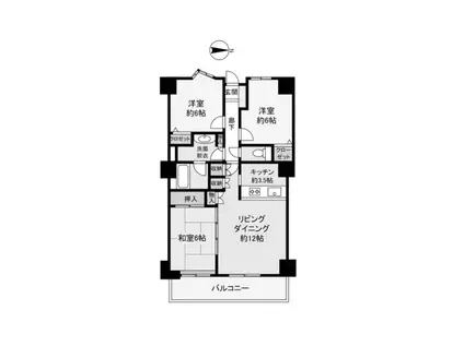 グラン・エステ川崎ツインタワー弐番館(3LDK/4階)の間取り写真