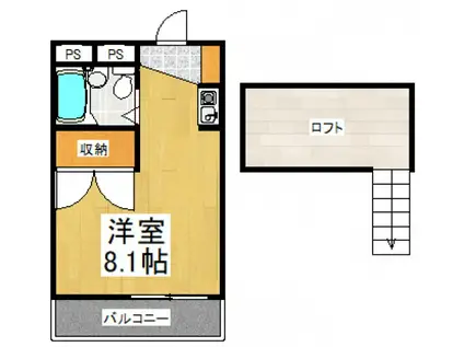 ウテルスタバタVI(ワンルーム/3階)の間取り写真