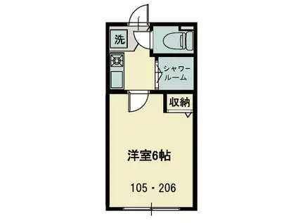 志幸ホーム8(1K/2階)の間取り写真