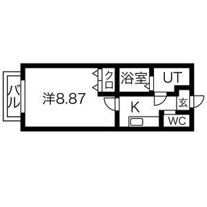 シンセーロ光(1K/2階)の間取り写真