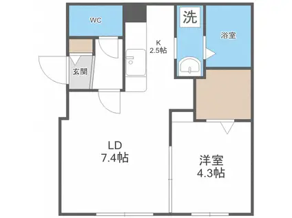 FICO(1LDK/3階)の間取り写真