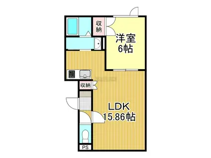 MK-1(1LDK/2階)の間取り写真