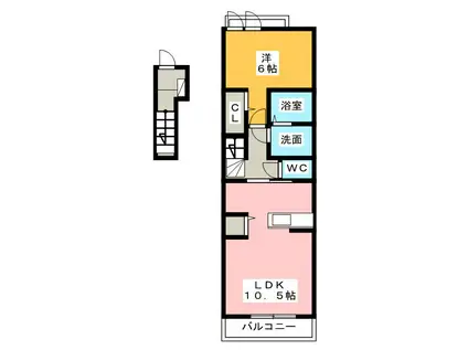 EBA14(1LDK/2階)の間取り写真