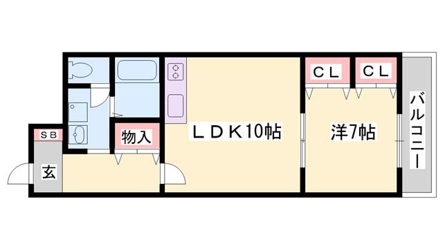 上野マンション(1LDK/3階)の間取り写真