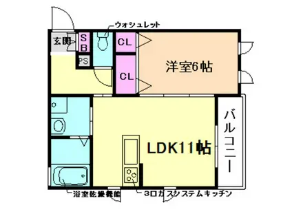 シャーメゾングランモンターニュ(1LDK/2階)の間取り写真