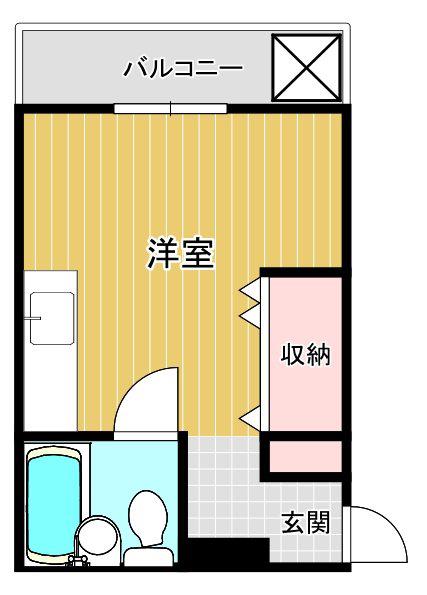 サンヴィレッジI(ワンルーム/1階)の間取り写真