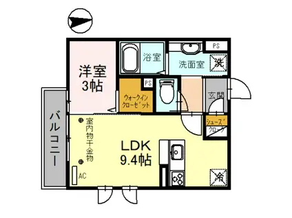 Aフォレスト コート/Bエレガント コート Aフォレスト コート(1LDK/3階)の間取り写真