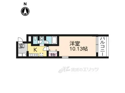ライズ京都伏見(1K/2階)の間取り写真