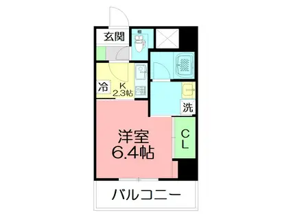 GRANDREVE茅ヶ崎幸町(1K/2階)の間取り写真