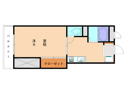 フレール和白(1K/3階)の間取り写真