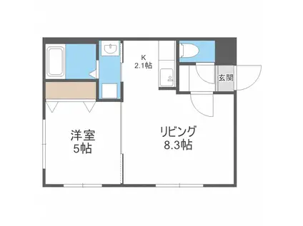 LF21(1LDK/2階)の間取り写真