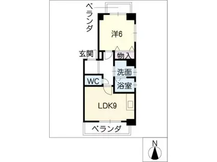 ウィンドゥズ又穂(1LDK/1階)の間取り写真