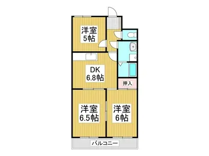 エトワール上田704(3DK/7階)の間取り写真